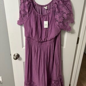 Cato Women's Casual Purple Lace Dress